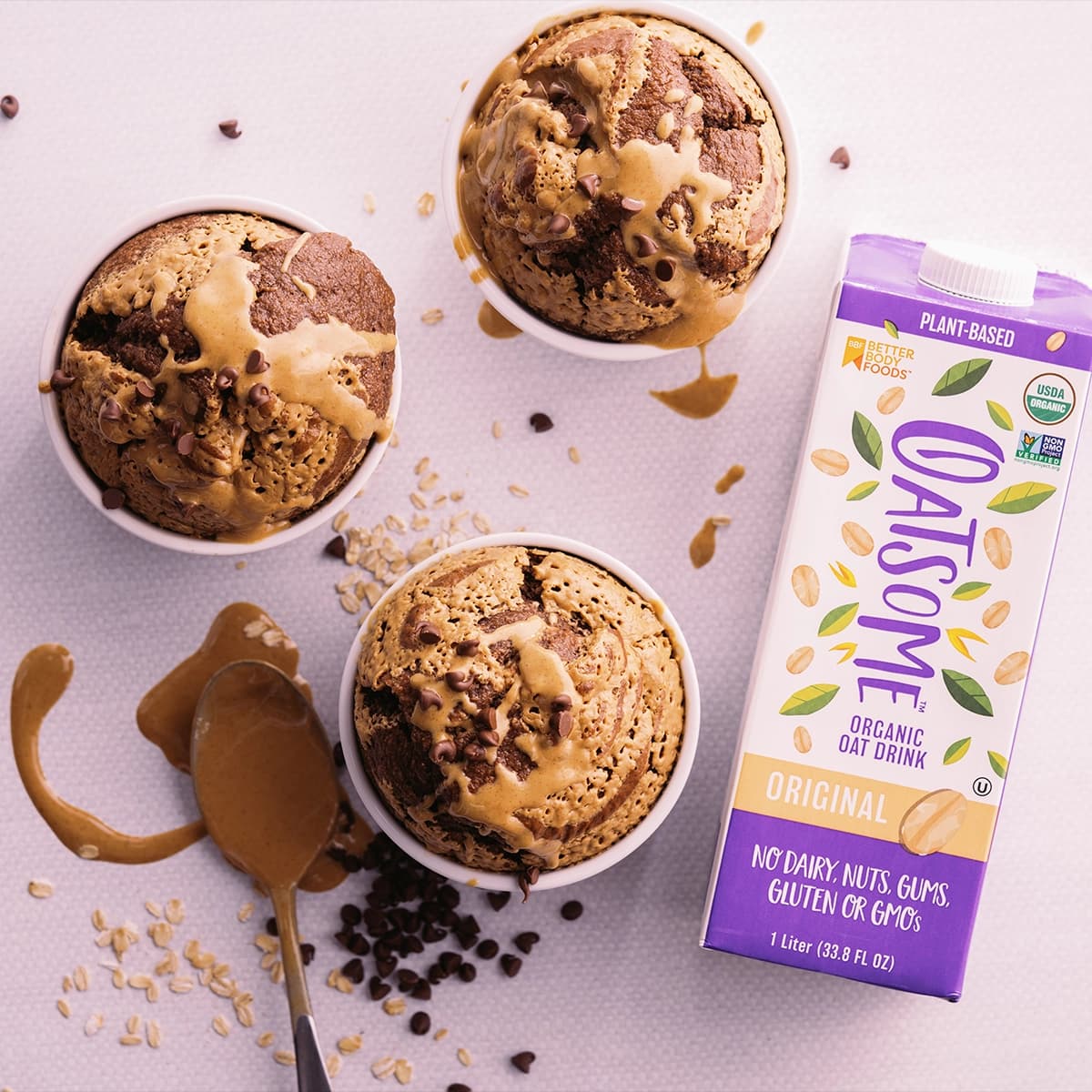 Chocolate Peanut Butter Baked Oats