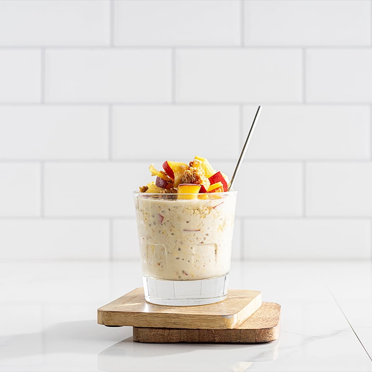 Peaches And Cream Overnight Oats