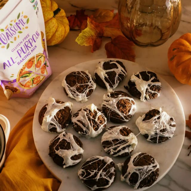Spooky Chocolate Cobweb Cookies